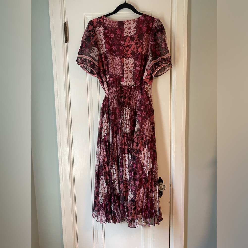 Marchesa Notte Patchwork Print Chiffon Pleated Mi… - image 3